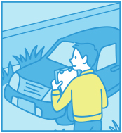 違法駐車の確認のイメージイラスト